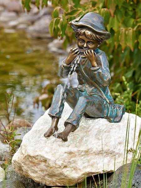 Bronzefigur Til Mit Mundharmonika (Art.Nr. 88588) 1 Bronzefigur Til Mit Mundharmonika (Art.Nr. 88588)